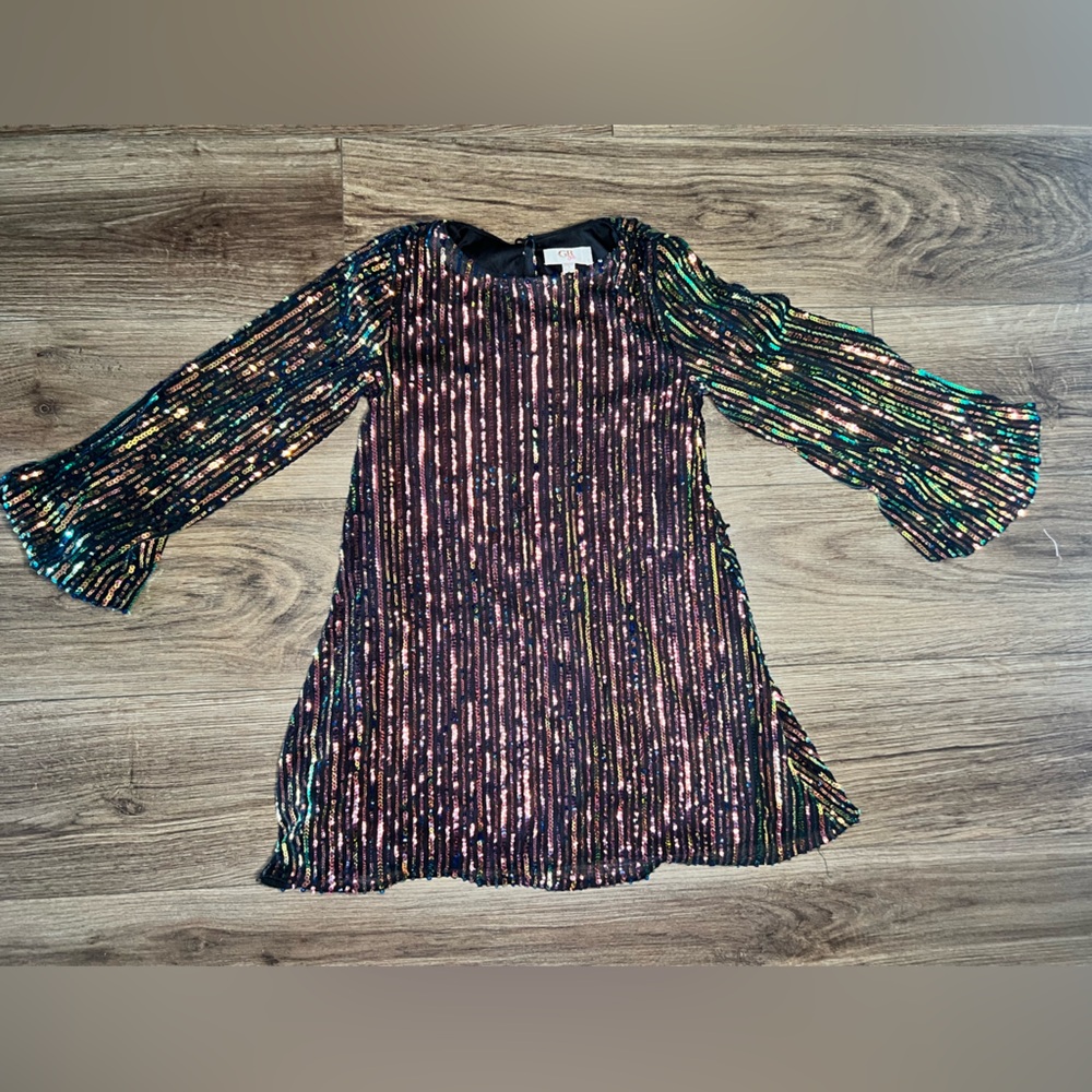 GB Girls Black Sequin Top